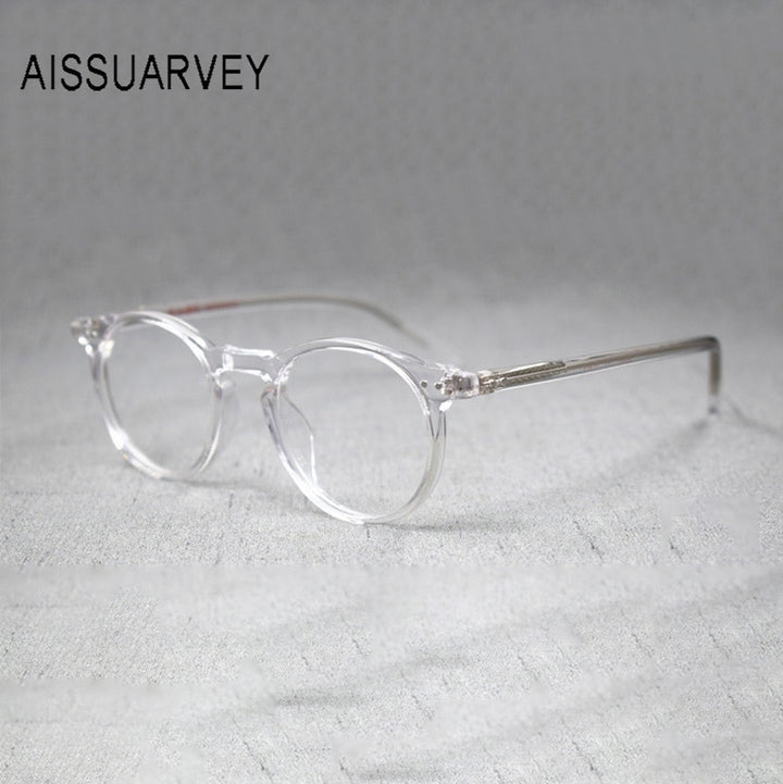 Aissuarvey Handcrafted Unisex Full Rim Acetate Frame Eyeglasses As10031 Full Rim Aissuarvey Eyeglasses TRANSPARENT  