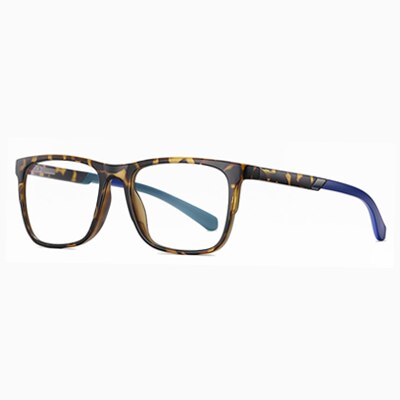 Ralferty Men's Eyeglasses Square Tr90 Anti-Glare D2309 Frame Ralferty C2 Matt Brown  