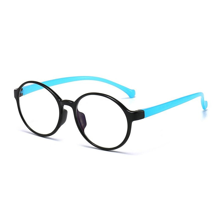 Yimaruili Unisex Children's Full Rim Acetate Frame Eyeglasses YKF2040 Full Rim Yimaruili Eyeglasses Black Blue  
