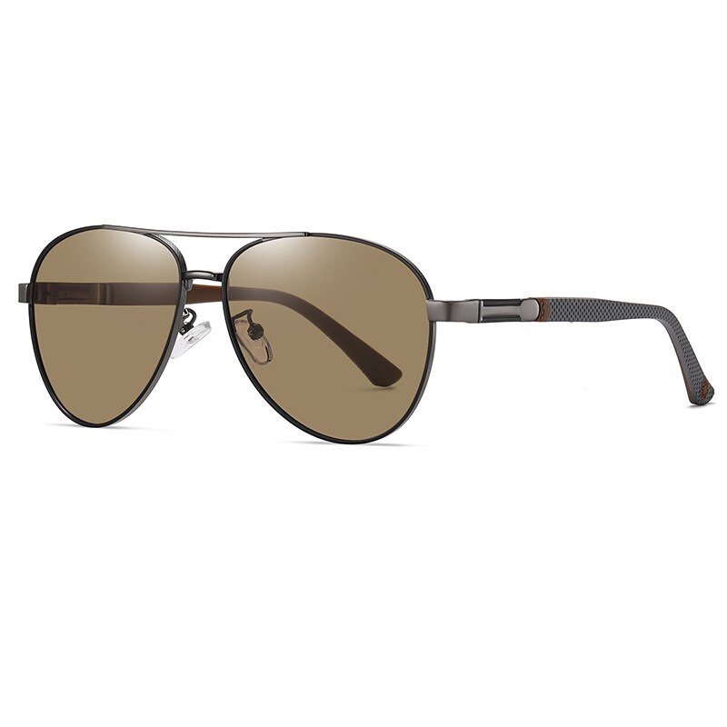 KatKani Men's Full Rim Aviator Alloy Frame Polarized Sunglasses 6319 Sunglasses KatKani Sunglasses Brown C21 Other 