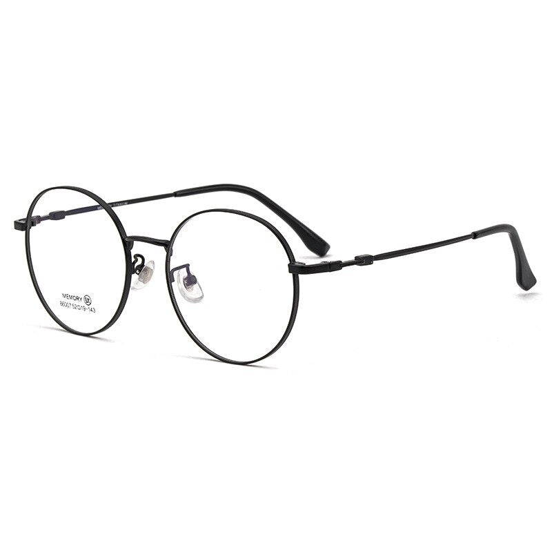 Yimaruili Unisex Full Rim Round β Titanium Frame Eyeglasses  86007YF Full Rim Yimaruili Eyeglasses Black  