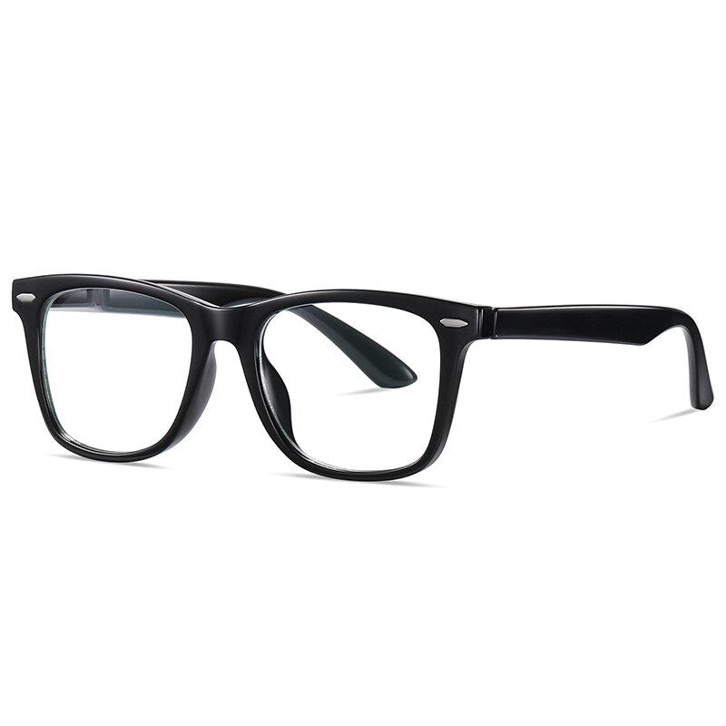 KatKani Unsiex Children's Full Rim TR 90 Resin Plated Titanium Eyeglasses Zc823 Full Rim KatKani Eyeglasses Bright Black  