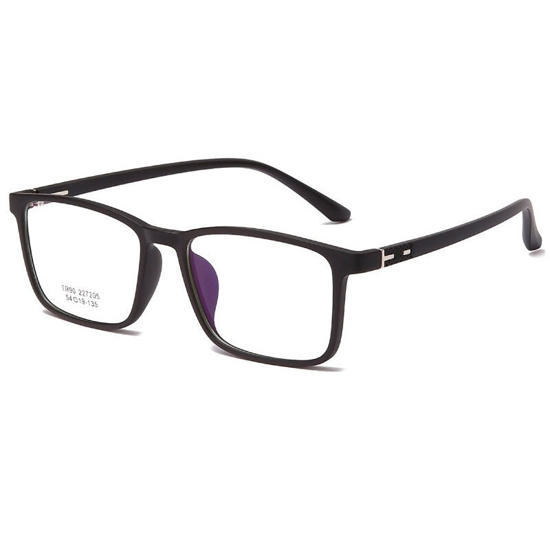 Hotony Unisex Full Rim TR 90 Resin Rectangle Frame Eyeglasses 227 Full Rim Hotony MATTE BLACK  