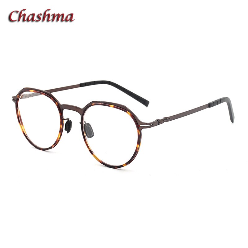 Chashma Ochki Unisex Full Rim Round Acetate Alloy Eyeglasses 8906 Full Rim Chashma Ochki C2  
