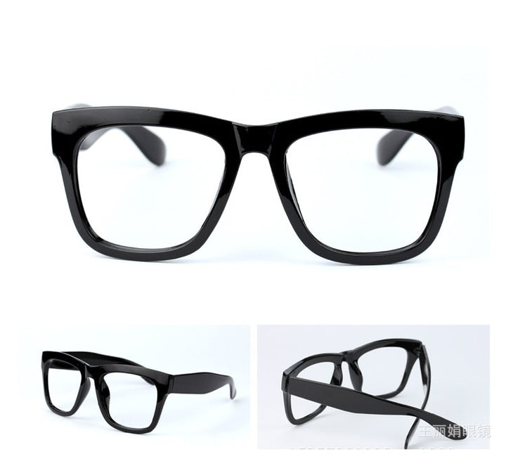 Unisex Reading Glasses From 0 to + 6.00 Big Square Frame Reading Glasses Cubojue 0 shiny black 