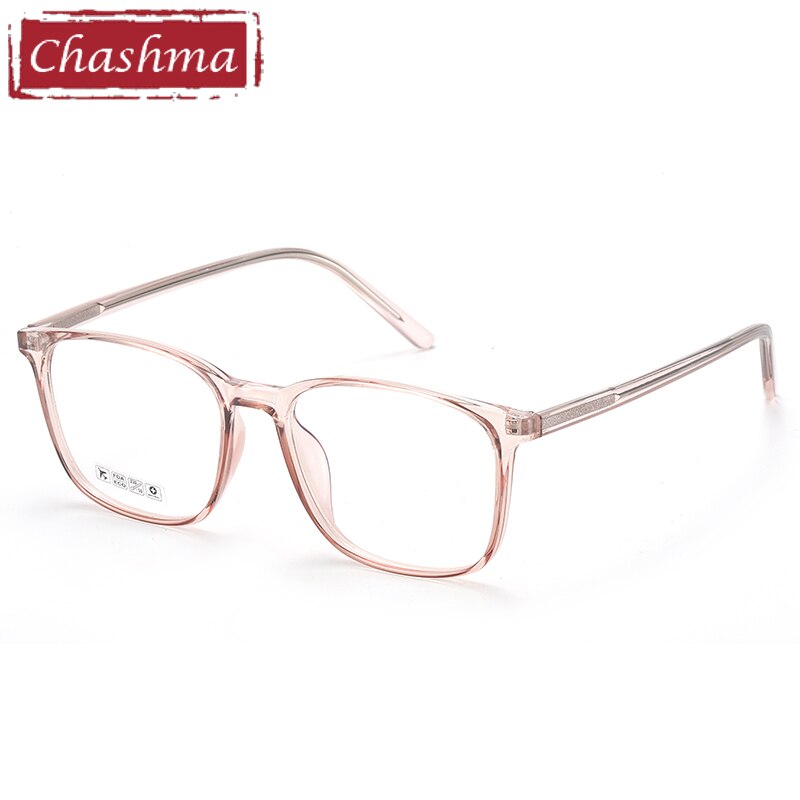 Unisex TR90 Plastic Titanium Frame Eyeglasses 8246 Frame Chashma Transparent L-Brown  