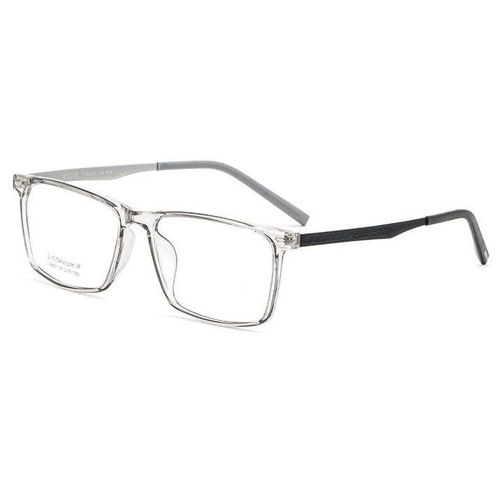 Reven Jate Men's Eyeglasses 8881 Titanium Square Frame Reven Jate transparent  