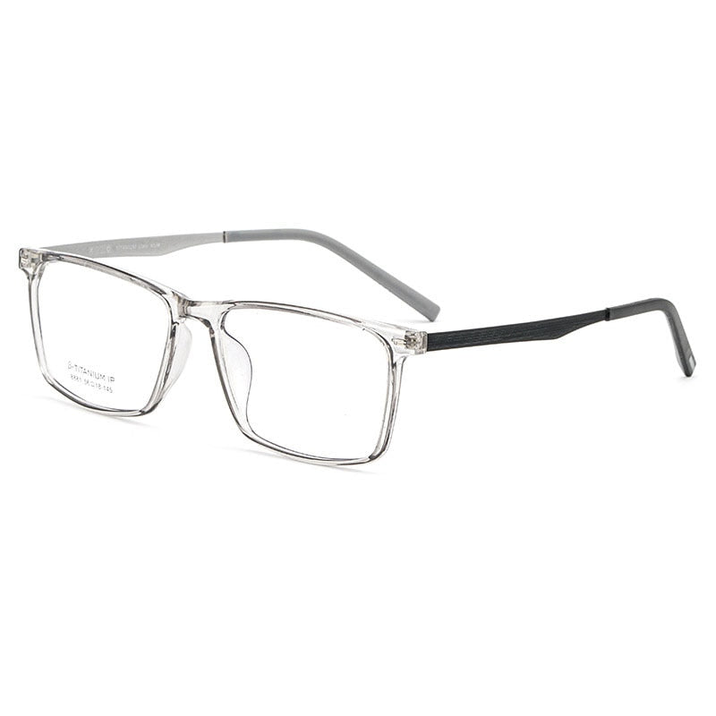 Reven Jate Men's Full Rim Square Titanium Eyeglasses 8881 Full Rim Reven Jate transparent  