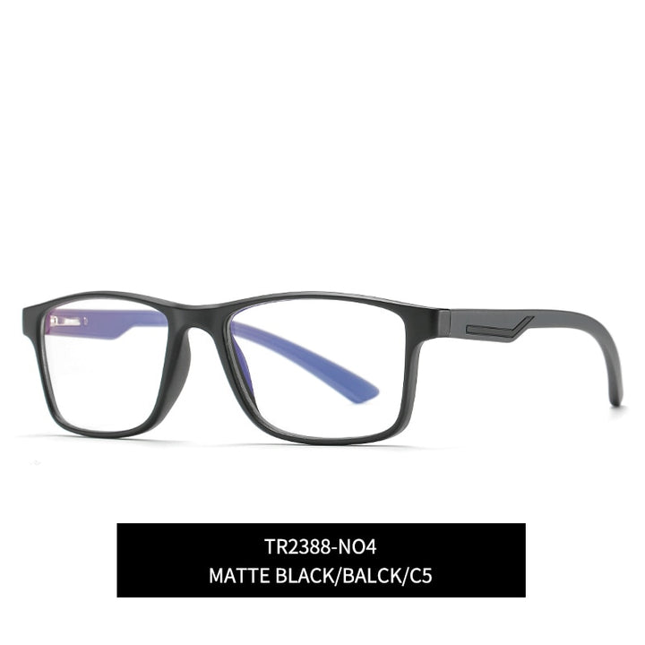 Reven Jate Men's Eyeglasses 2388 Tr90 Square Glasses Eyewear Frame Reven Jate black  