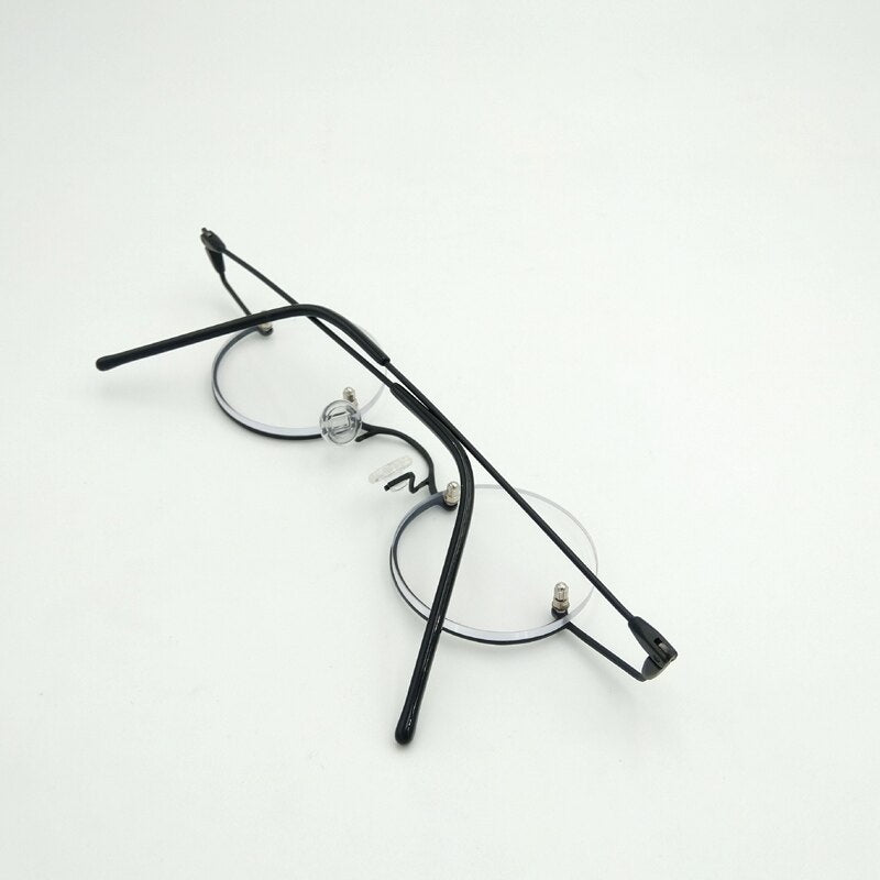Unisex Round Semi Rim Reading Glasses Stainless Steel Frame Reading Glasses Yujo   