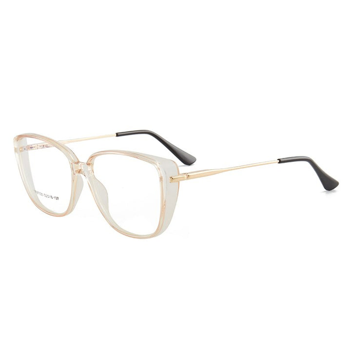 Hotony Women's Full Rim TR 90 Resin Cat Eye Frame Eyeglasses 7020 Full Rim Hotony Yellow  