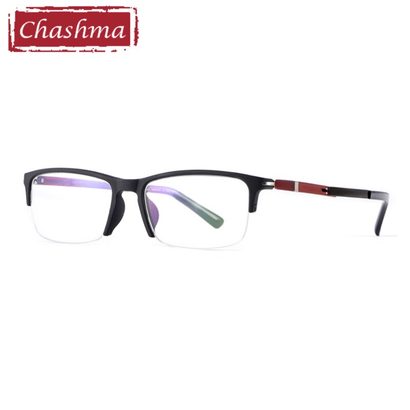 Men's Eyeglasses TR 90 Alloy 9163 Frame Chashma Black with Red  