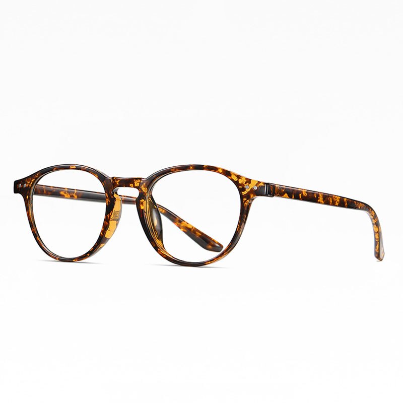 Hotochki Unisex Full Rim Round TR-90 Resin Frame Eyeglasses 2318 Full Rim Hotochki Leopard C41-P81  