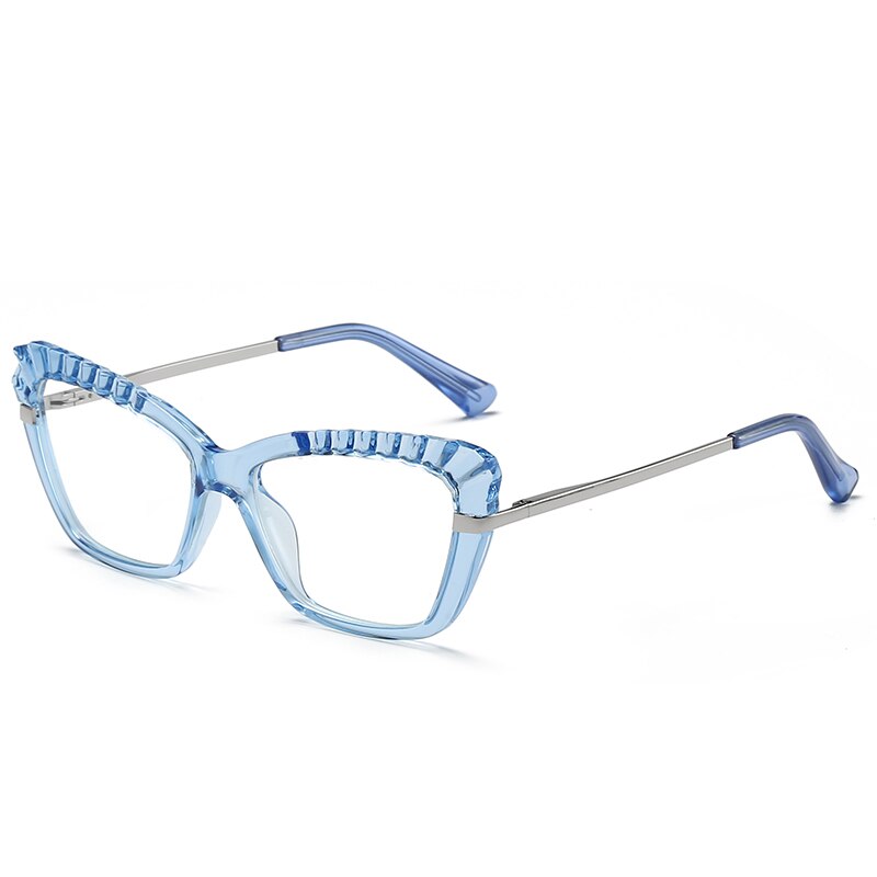Women's Eyeglasses Acrylic Tr90 Cp Transparent Cat Eye Frame 2046 Frame Gmei Optical C6  
