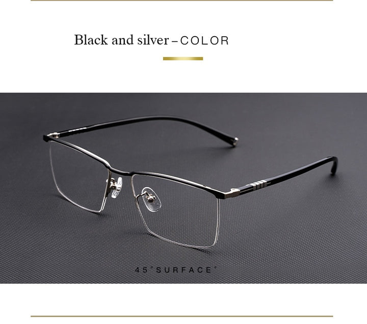 Hotochki Men's Semi Rim Titanium Frame Eyeglasses P9861 Semi Rim Hotochki   