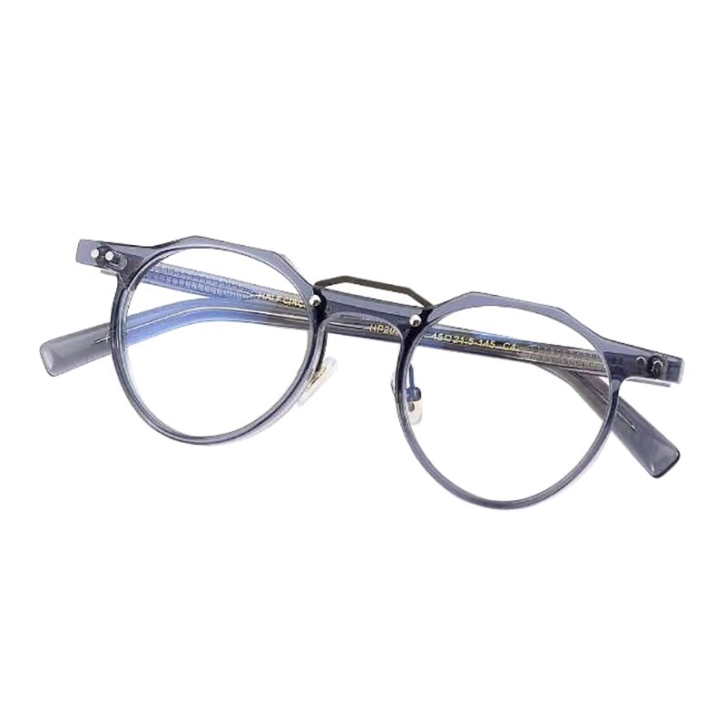 Aissuarvey Unisex Full Rim Round Light Acetate Frame Eyeglasses Hp20205 Full Rim Aissuarvey Eyeglasses gray  