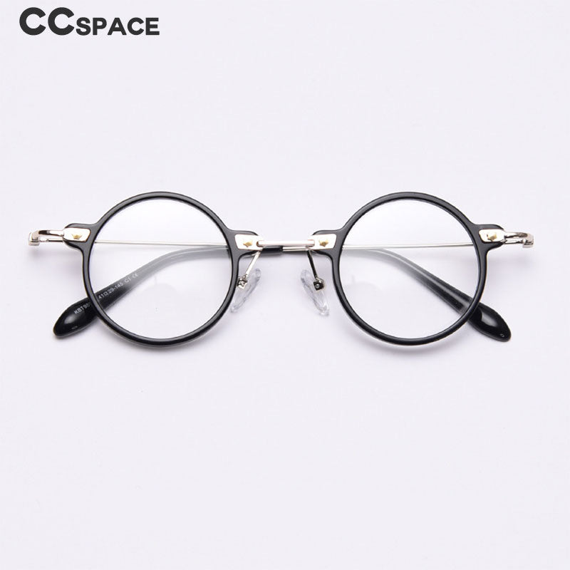 CCspace Unisex Full Rim Roud Acetate Frame Eyeglasses 49811 Full Rim CCspace   