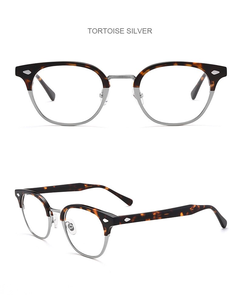 Aissuarvey Unisex Geometrical Full Rim Acetate Alloy Frame Eyeglasses Full Rim Aissuarvey Eyeglasses   