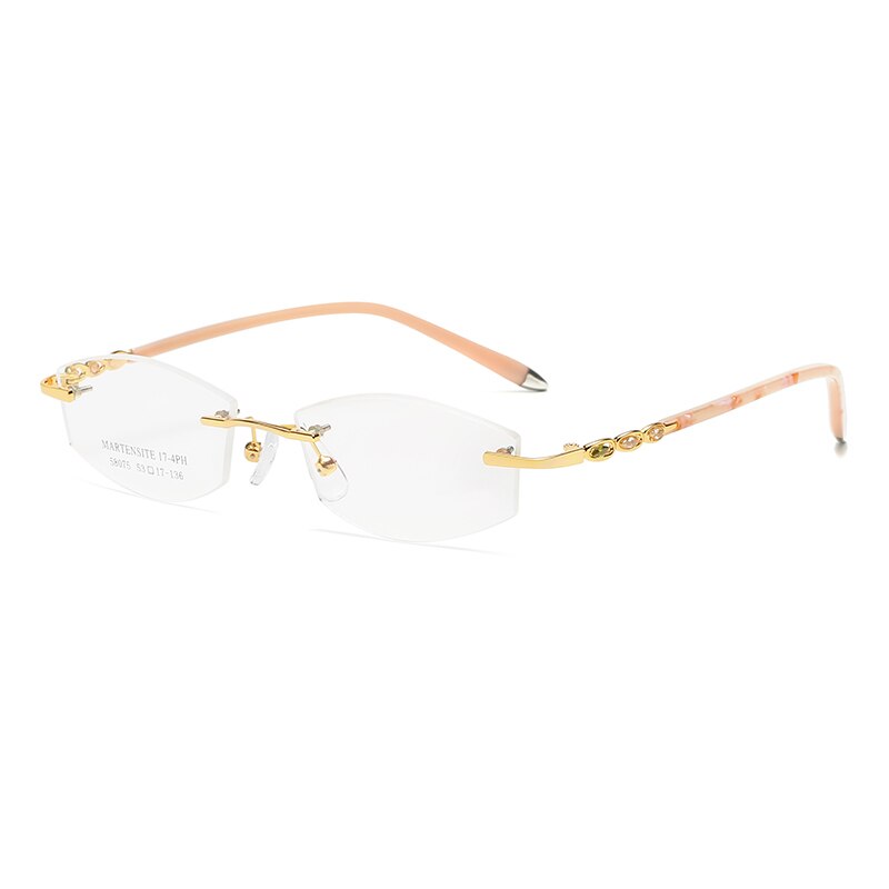 Zirosat 58075 Women's Eyeglasses Rimless Clear Eyewear Frame Rimless Zirosat golden  
