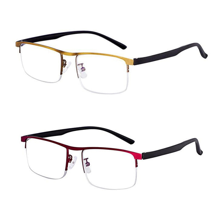 Intelligent Multifocal Progressive Unisex Reading Glasses And Dual-Use Anti-Blue Light Automatic Adjustment Eyewear Reading Glasses Evun Huo +100 2pc Red Gold 