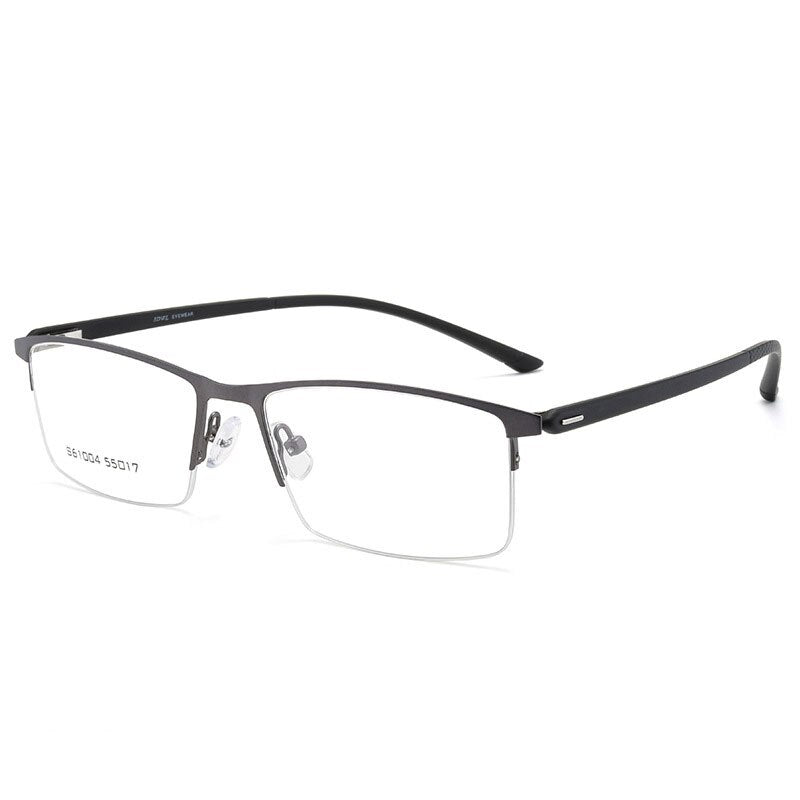 Hotochki Men's Semi Rim Alloy Frame Eyeglasses S61004 Semi Rim Hotochki gray  