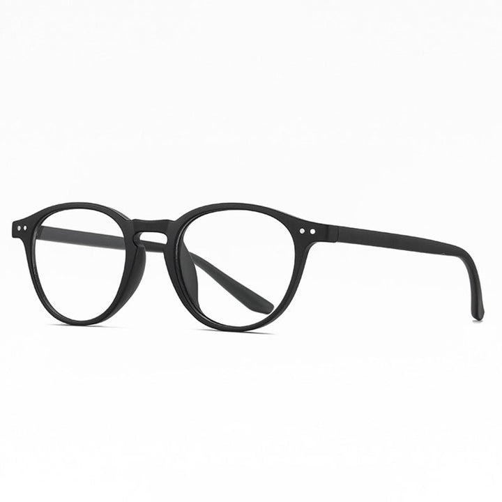 Hotochki Unisex Full Rim Round TR-90 Resin Frame Eyeglasses 2318 Full Rim Hotochki Matte Black C73-P81  