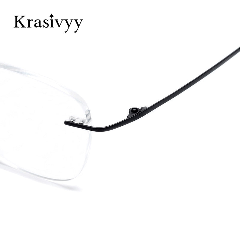 Krasivyy Unisex Rimless Square Titanium Eyeglasses Kr16011 Rimless Krasivyy   