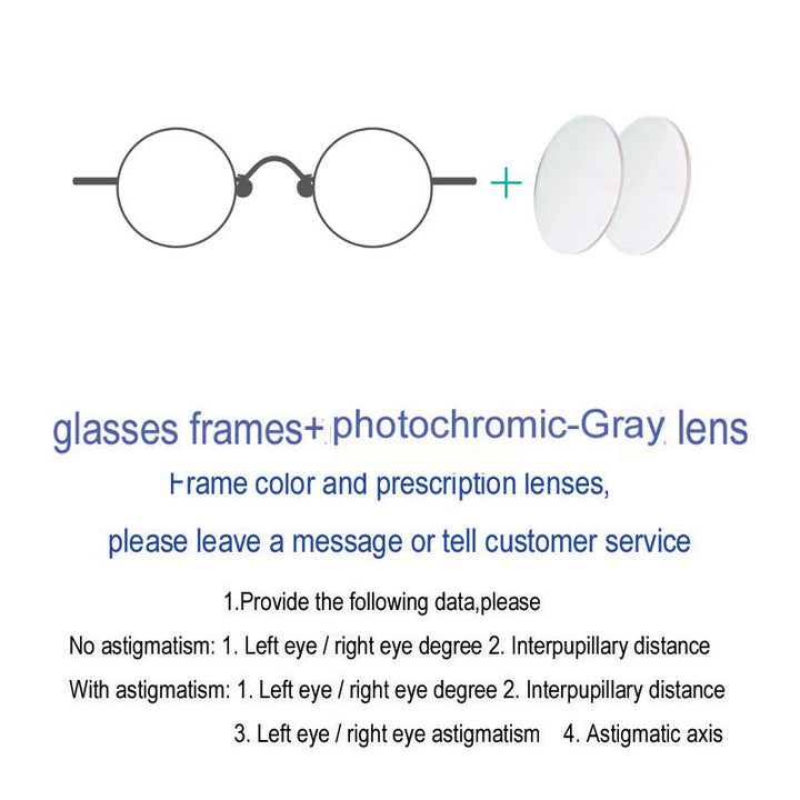 Unisex Full Rim Round Eyeglasses Acetate Frame Customizable Lenses Full Rim Yujo PhotochromicGray China 