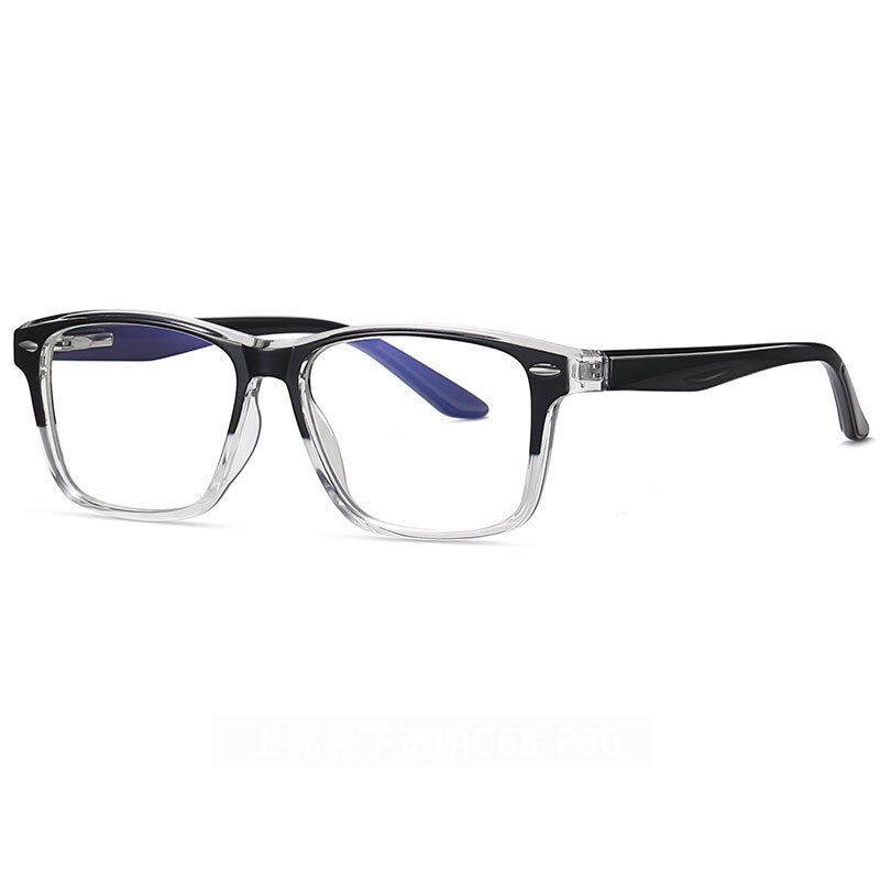 Hotony Unisex Full Rim Square TR 90 Frame Eyeglasses 2321 Full Rim Hotony Gradient Black  