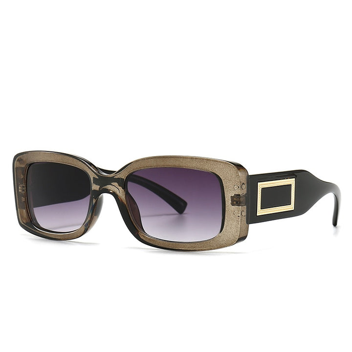 CCSpace Unisex Full Rim Rectangle Resin Frame Punk Sunglasses 46388 Sunglasses CCspace Sunglasses C1Gray  