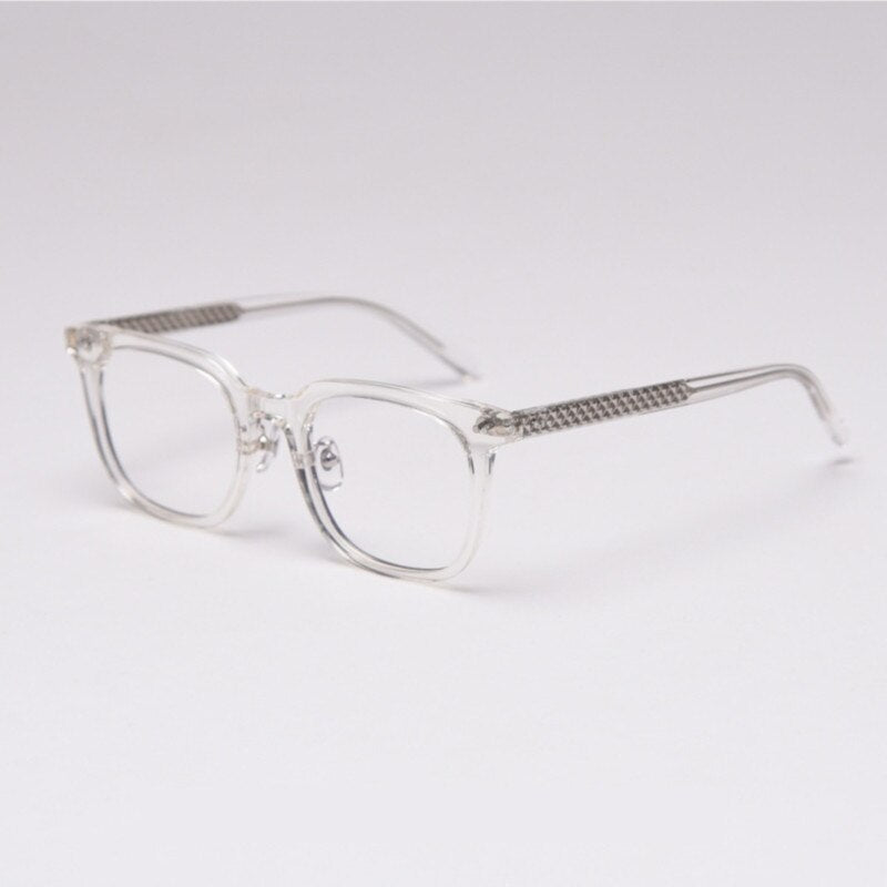 CCSpace Unisex Full Rim Square Tr 90 Titanium Frame Eyeglasses 47398 Full Rim CCspace C2clear  