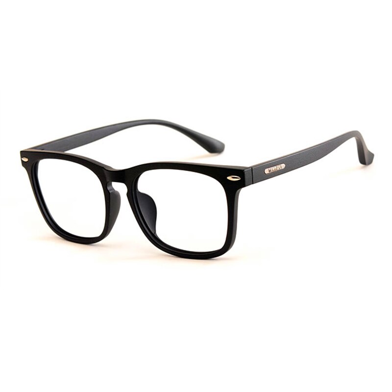 Yimaruili Unisex Full Rim Imitation Wood Resin Frame Eyeglasses 98028 Full Rim Yimaruili Eyeglasses Black  