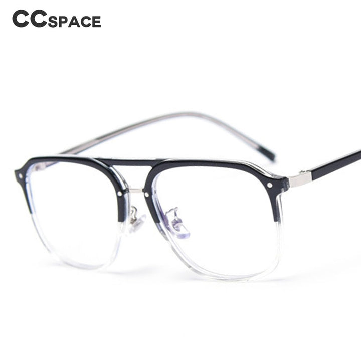 CCSpace Women's Full Rim Square Tr 90 Titanium Double Bridge Frame Eyeglasses 49357 Full Rim CCspace   