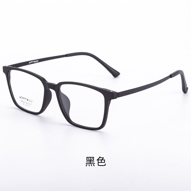 Unisex Full Rim Square Plastic Titanium Frame Eyeglasses Yy9822 Full Rim Bclear Black  