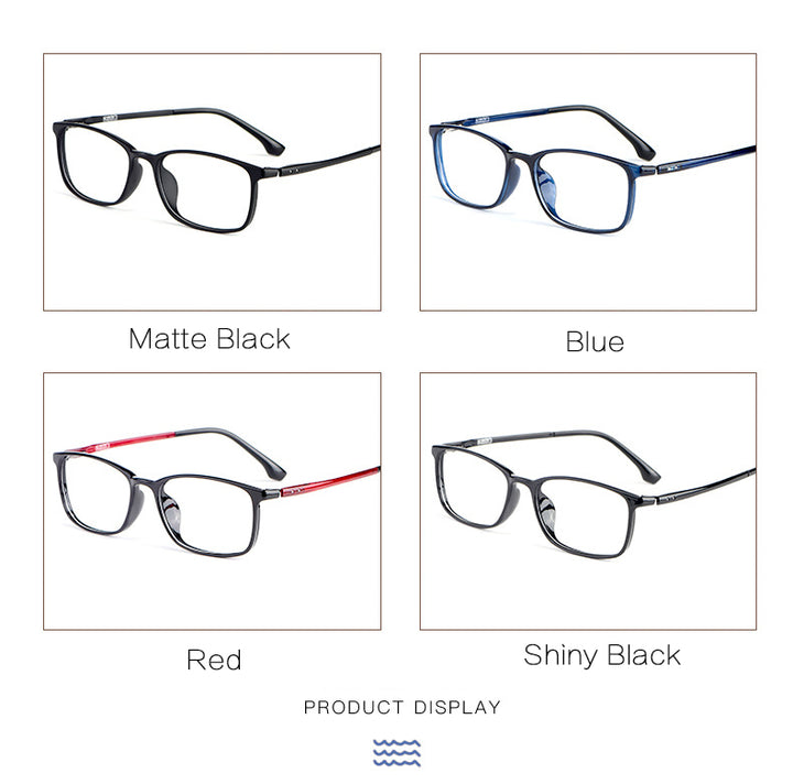 Hotony Unisex Full Rim Square TR 90 Resin Frame Eyeglasses 9801 Full Rim Hotony   