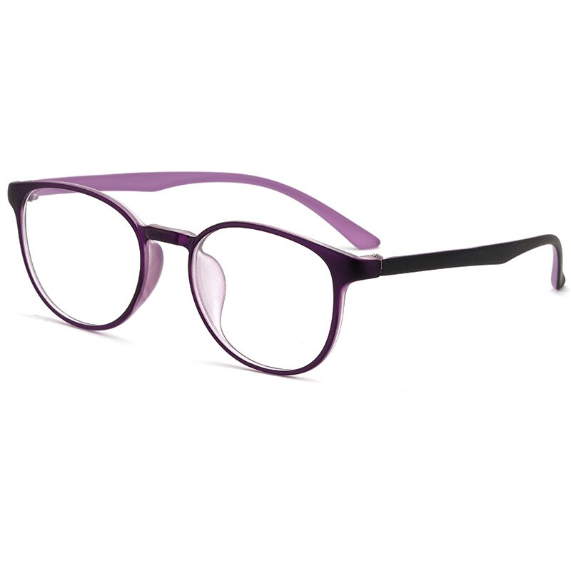 KatKani Unisex Full Rim Round TR 90 Resin Frame Eyeglasses UV400 Tr6815 Full Rim KatKani Eyeglasses Purple  