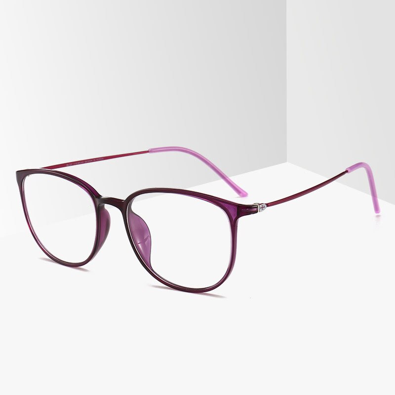 Unisex Full Rim Eyeglasses Ultra-Light TR90 Frame 2212 Full Rim Bclear Purple  