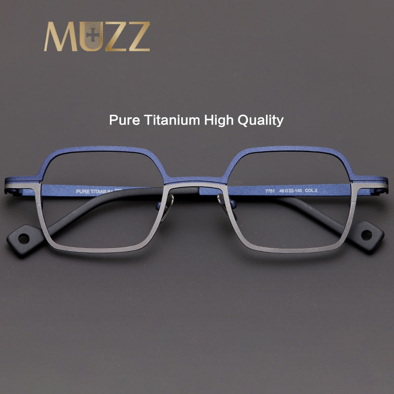 Muzz Unisex Full Rim Square Titanium Frame Eyeglasses T7751 Full Rim Muzz   