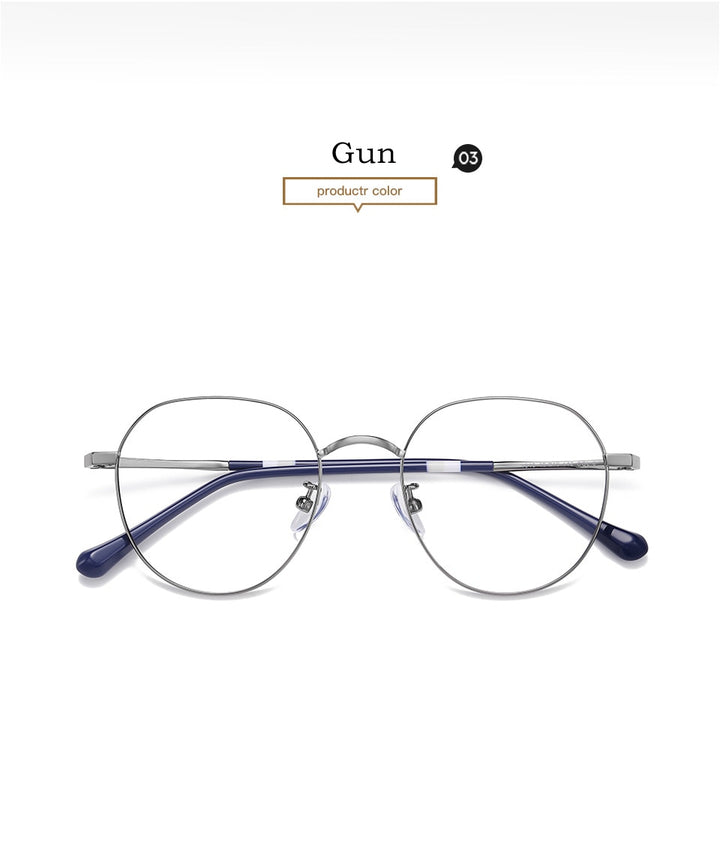 Yimaruili Unisex Full Rim Round Alloy Frame Eyeglasses Y1919 Full Rim Yimaruili Eyeglasses   