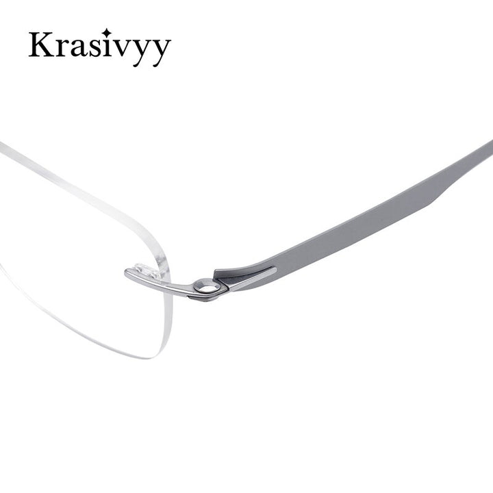 Krasivyy Men's Rimless Square Screwless Titanium Eyeglasses Kr5002 Rimless Krasivyy   
