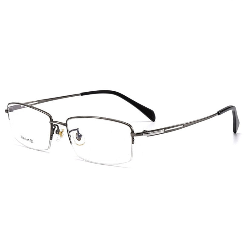 Hotochki Men's Semi Rim Titanium Frame Eyeglasses 8906 Semi Rim Hotochki gray  