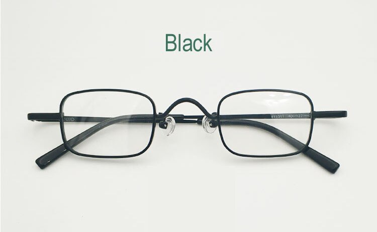 Unisex Retro Square Eyeglasses Small Full Rim Alloy Frame 811011 Full Rim Yujo black China 