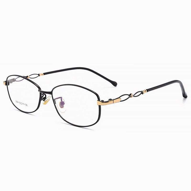 Hotony Women's Full Rim Rectangle Alloy Frame Spring Hinge Eyeglasses 2854 Full Rim Hotony black  