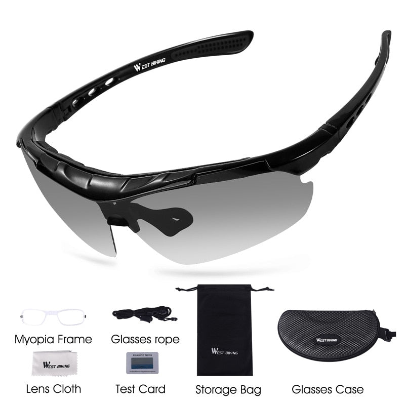 West Biking Unisex Semi Rim Acetate Photochromic Polarized Sport Sunglasses YP0703137 Sunglasses West Biking Default Title  