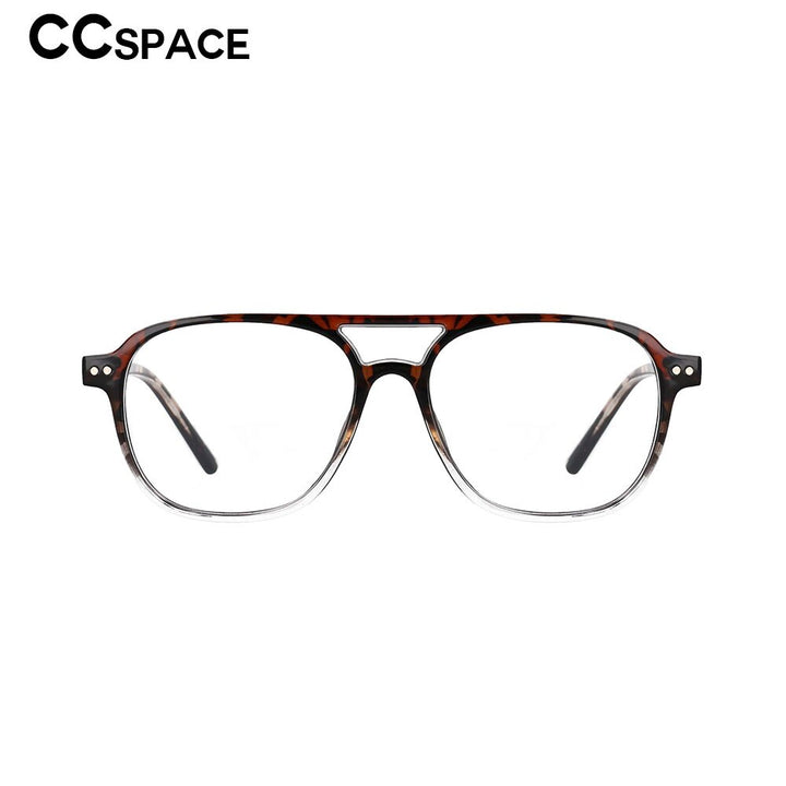 CCSpace Unisex Full Rim Square Resin Double Bridge Frame Eyeglasses 53120 Full Rim CCspace   