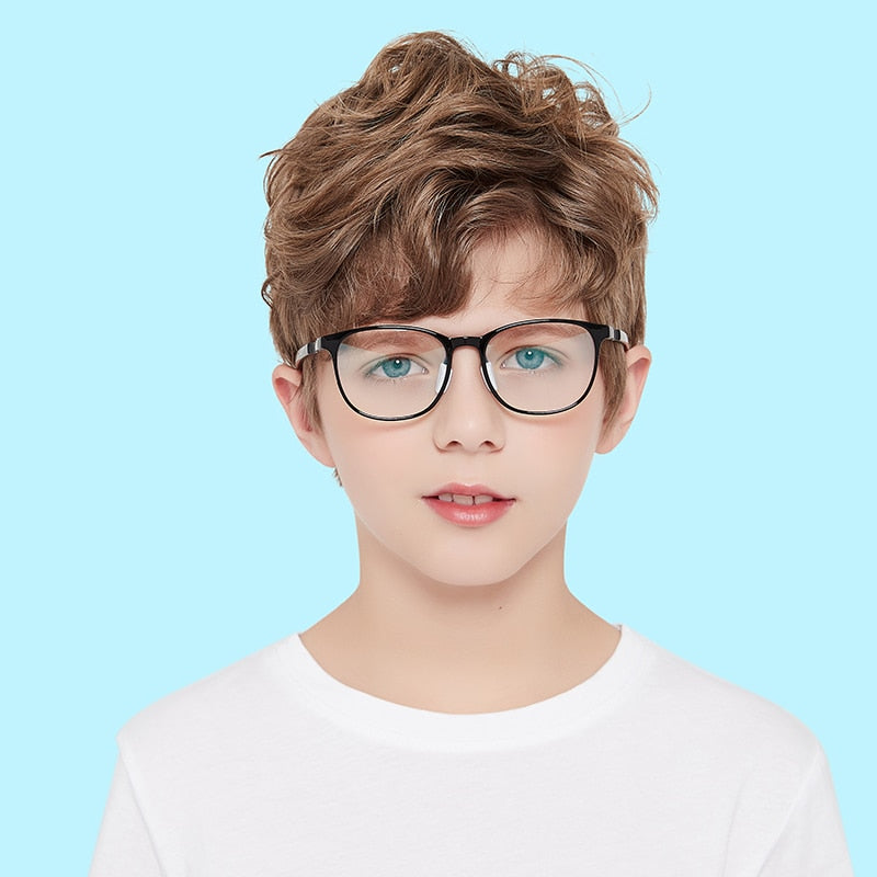 Reven Jate Unisex Children's Full Rim Square Tr 90 Silicone Eyeglasses 5111 Full Rim Reven Jate   