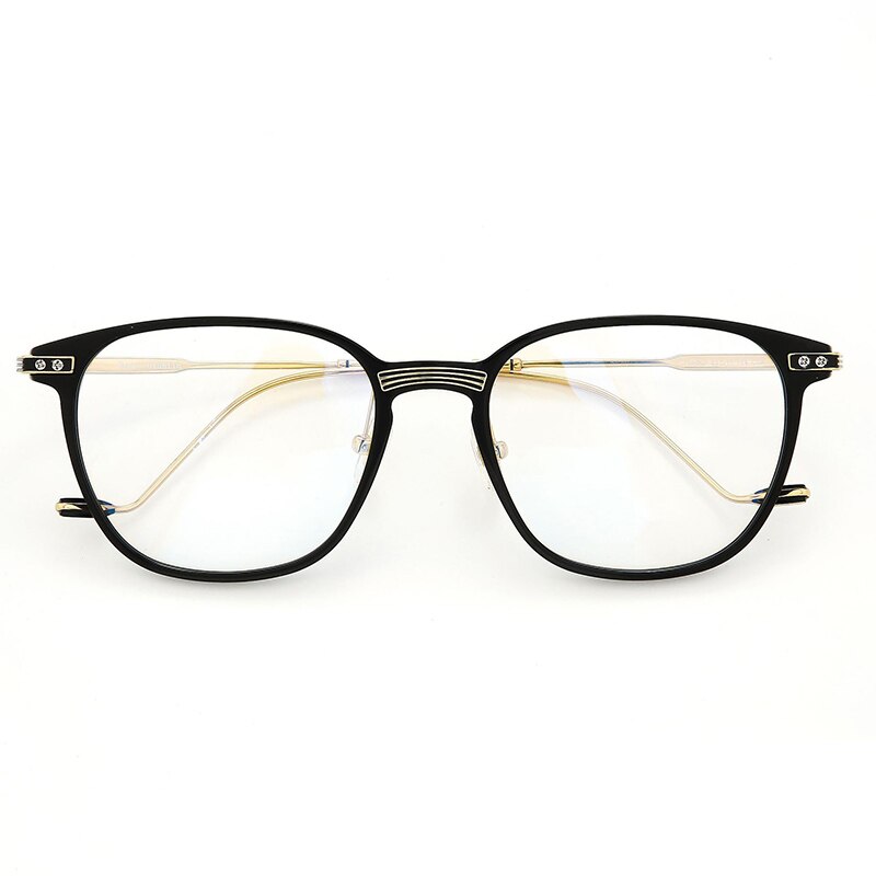 Aissuarvey Titanium Acetate Plated Full Horn Rim Square Frame Unisex Eyeglasses Frame Aissuarvey Eyeglasses black CN 