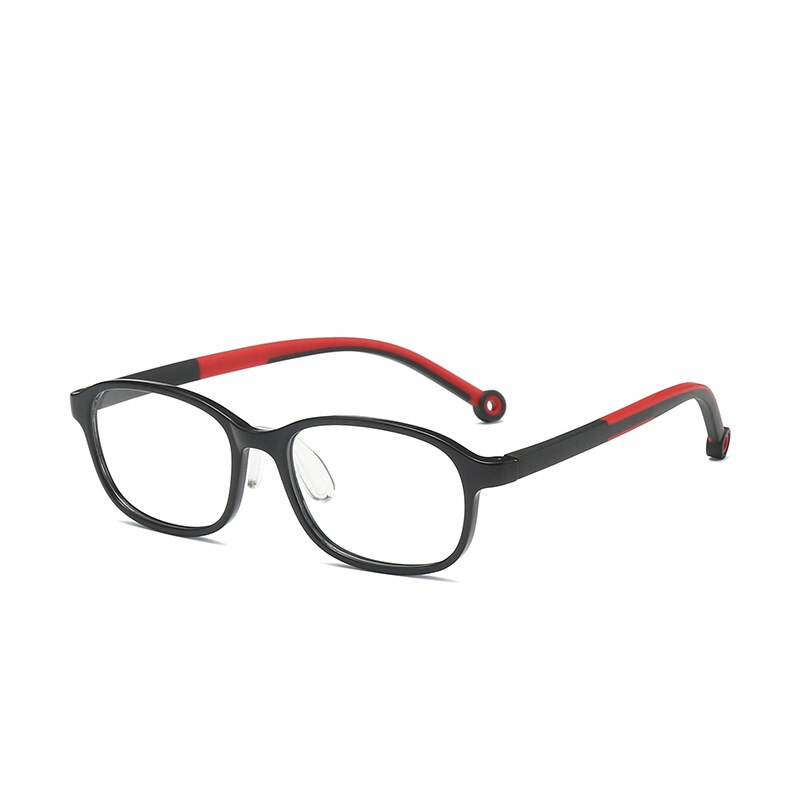 KatKani Children's Unisex Full Rim Silicone Frame Anti Blue Light Eyeglasses Tr17146 Full Rim KatKani Eyeglasses Black Red  