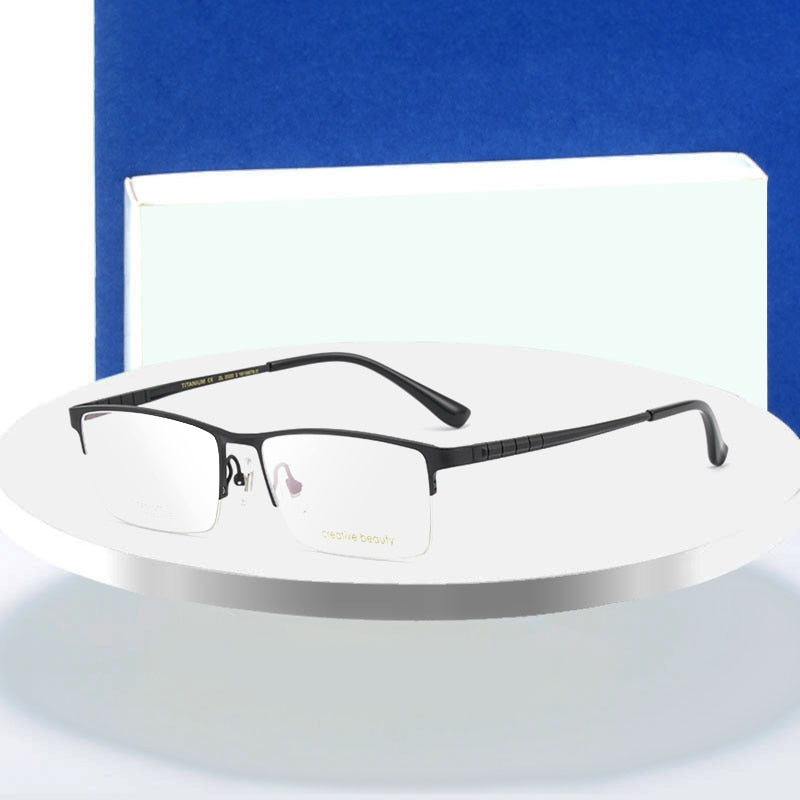 Hotochki Men's Semi Rim Titanium Frame Eyeglasses Ht1099 Semi Rim Hotochki   