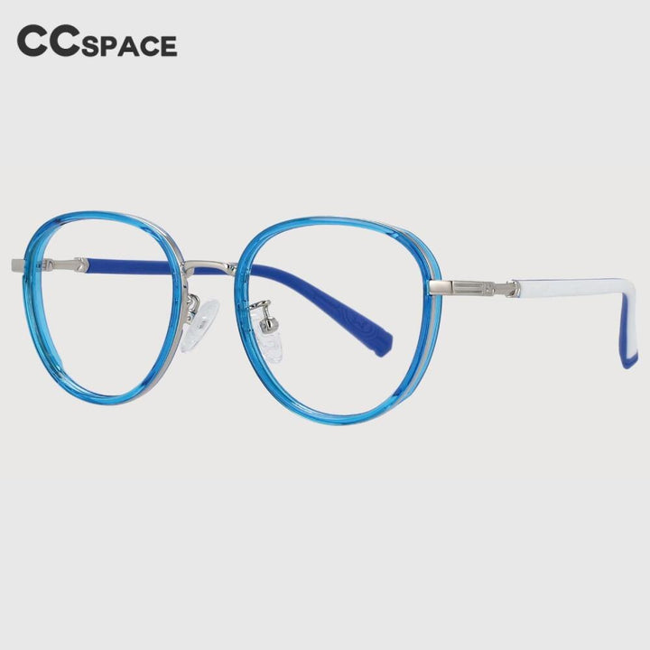 CCSpace Children's Unisex Full Rim Round Tr 90 Titanium Frame Eyeglasses 53969 Full Rim CCspace   